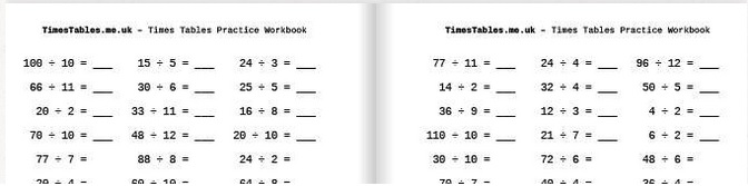 Division Times Tables Practice Workbook - available now from TimesTables.me.uk