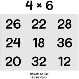 Online times tables quiz for touchscreen devices - android, iphone, ipad, tablet.